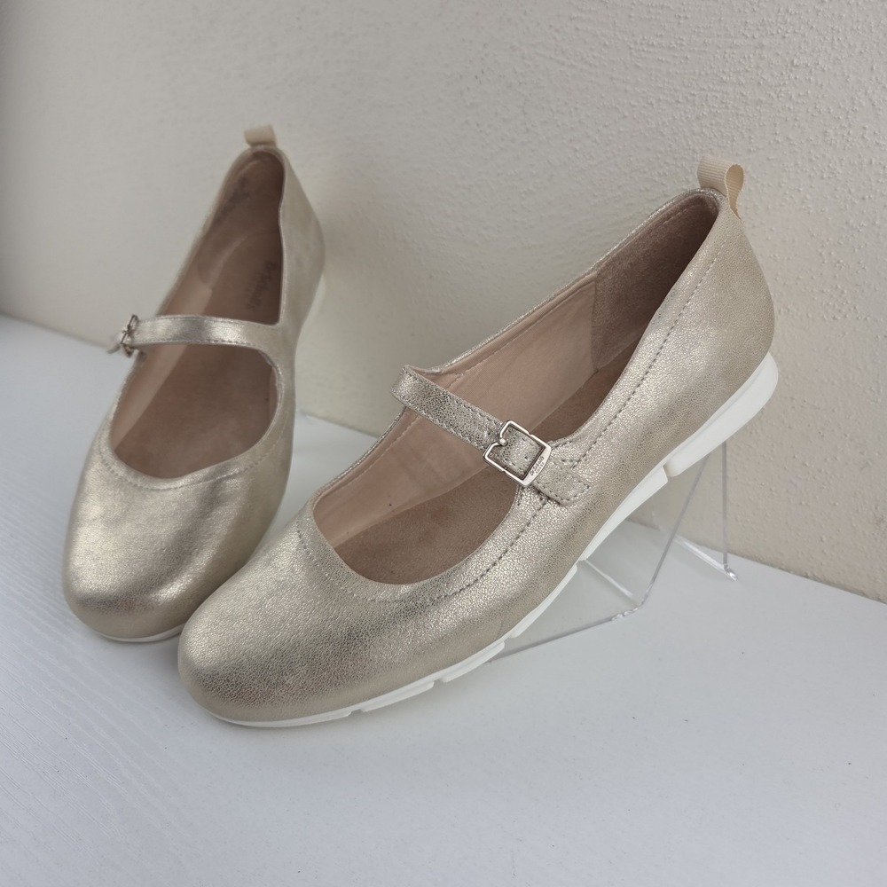 Mary Jane Metallic Gold Dr. Scholl Flats in 9.5 Wide